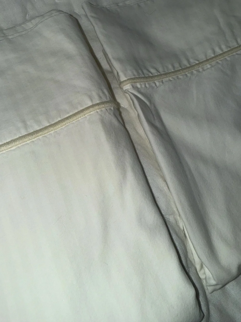 Vtg Fieldcrest Charisma Standard Pillowcases Imperial Stripe Ivory Supima USA